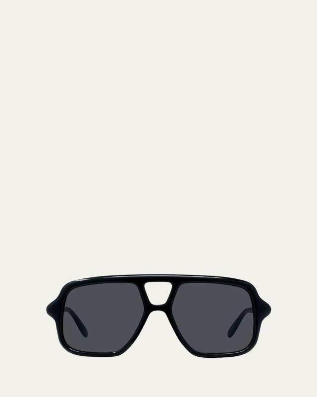 Slim Aviator Logo Sunglasses